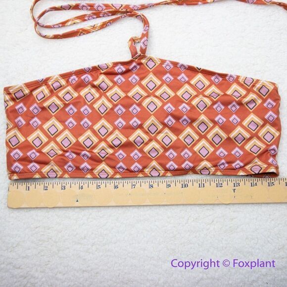 NEW Beth Richards Gina bikini top in Triangle geo print , saffron, size‎ XL - Picture 3 of 13